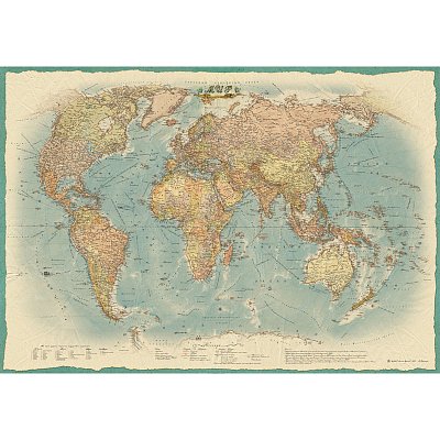 Настенная карта Мир Ретро стиль 1.5×1.05м политическая