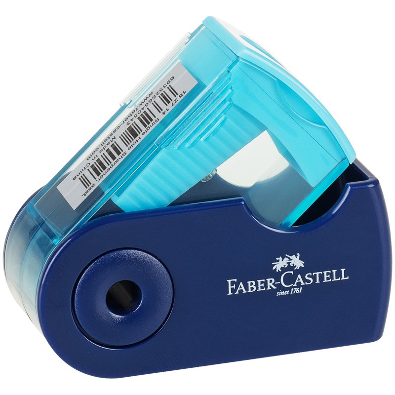 Точилка пластиковая Faber-Castell «Sleeve Mini», 1 отверстие, контейнер, розов./оранж., бирюзов. 