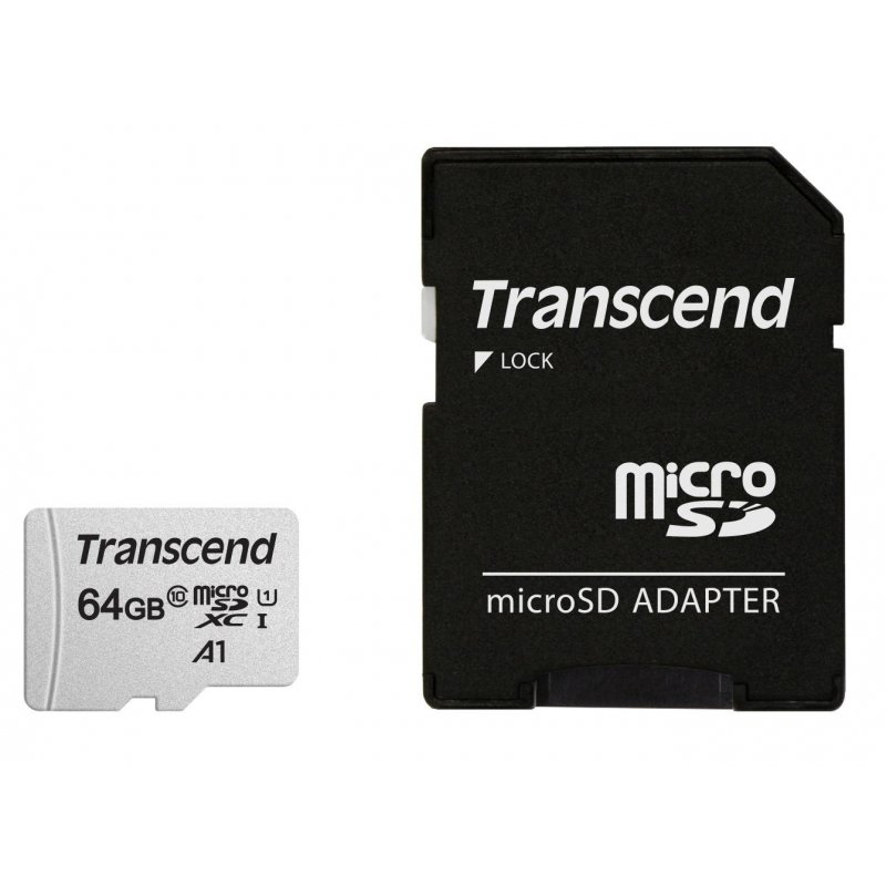 Карта памяти Transcend micro SDXC 64 Gb Class 10 (TS64GUSD300S-A)