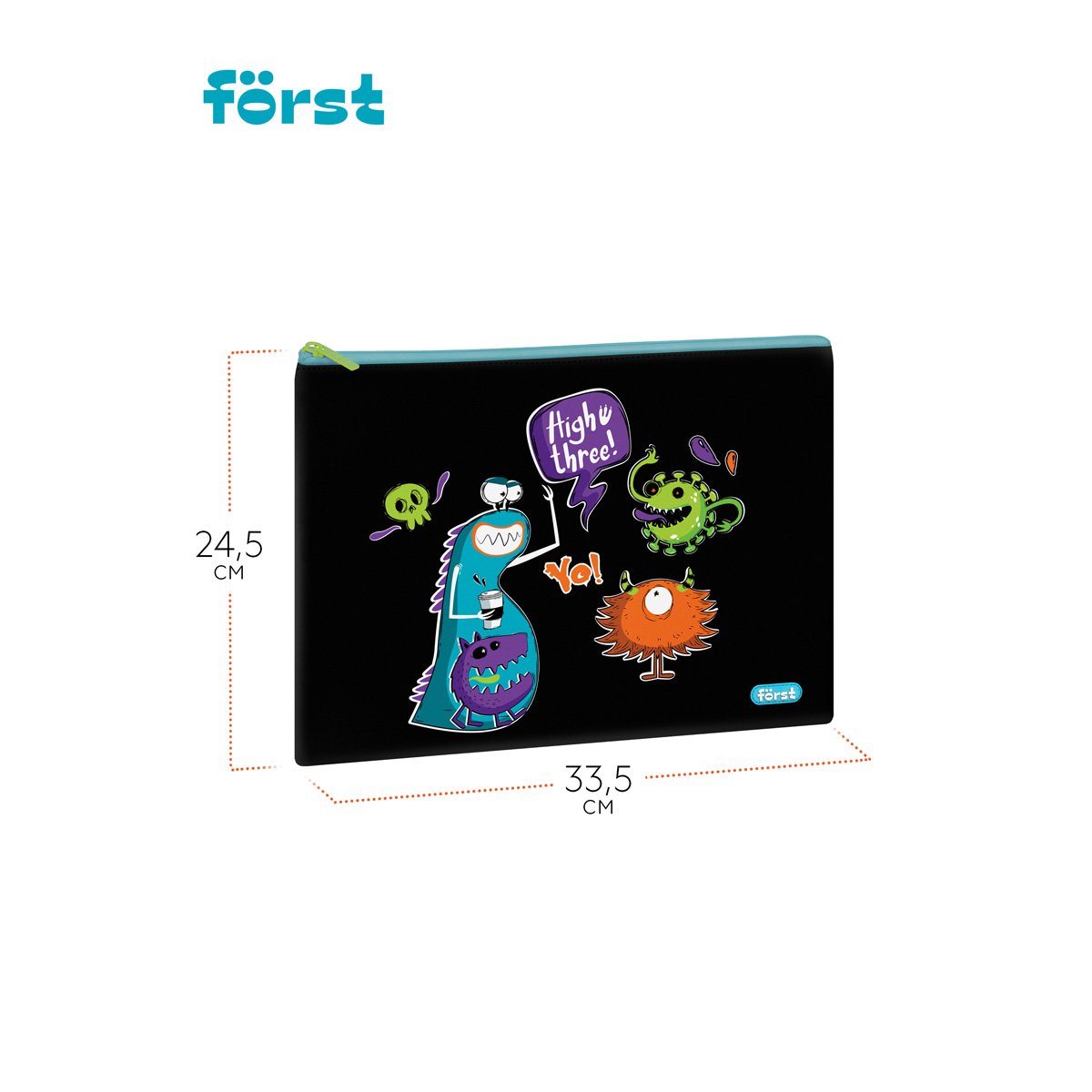 Папка текстильная А4 Först «Monster party», 335×245 мм, 1 отделение, полиэстер