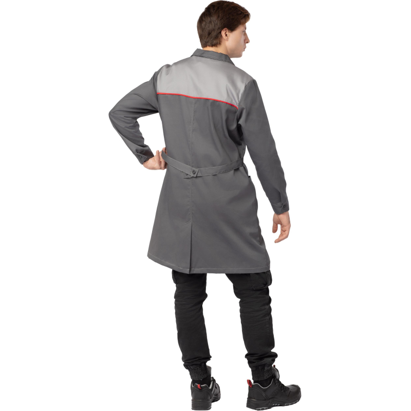 Халат Л10-ХЛ муж. сер/св. сер/крас (р.52-54) 170-176