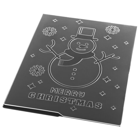 Клише для тиснения 3D «Снеговик» для Машинки для тиснения ОС-5, 108×146 мм, ОСТРОВ СОКРОВИЩ, 663804