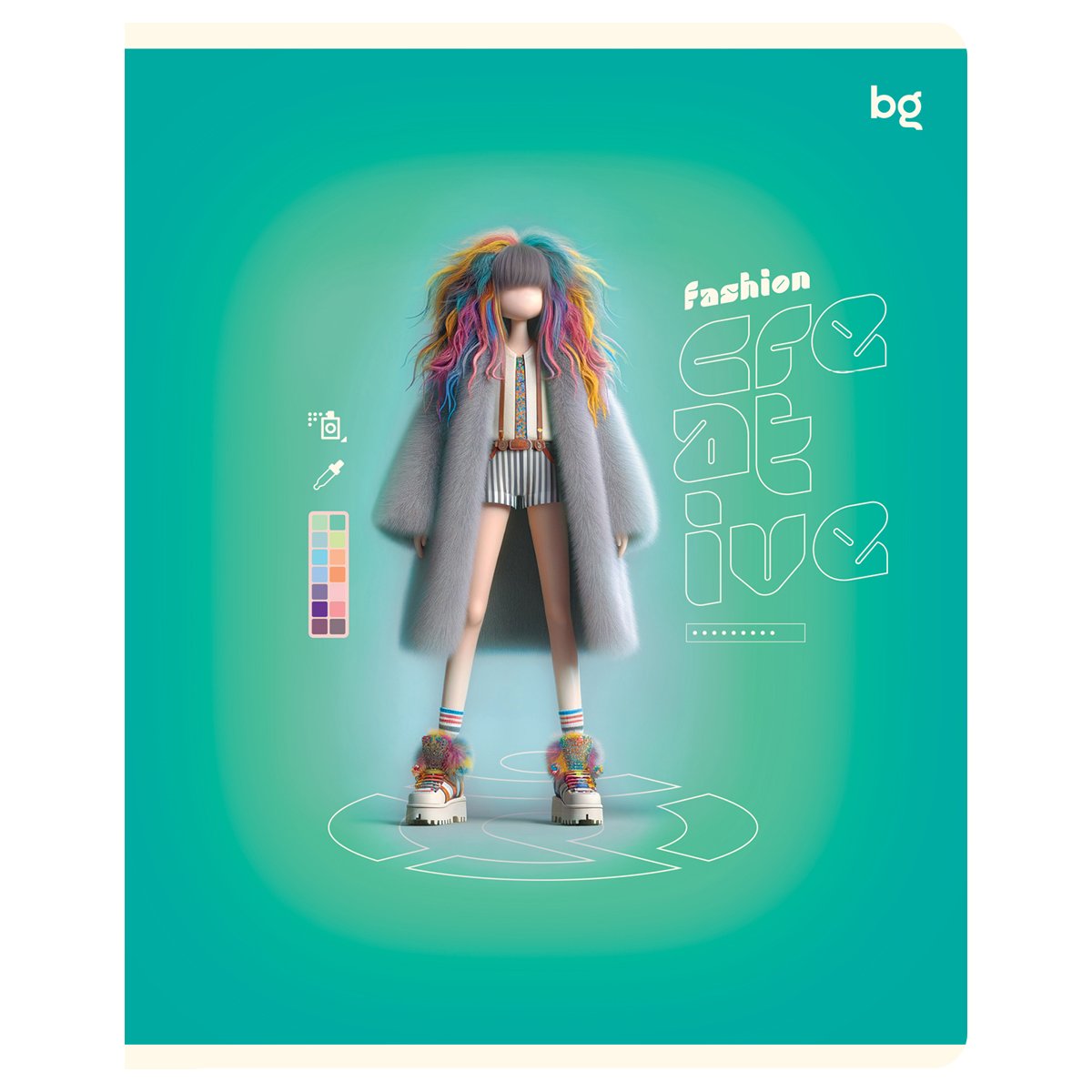 Тетрадь 60л, А5, клетка BG «Fashion creative», глянцевая ламинация