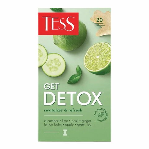 Чай Tess Get Detox revitalize&refresh зеленый 20 пакетиков