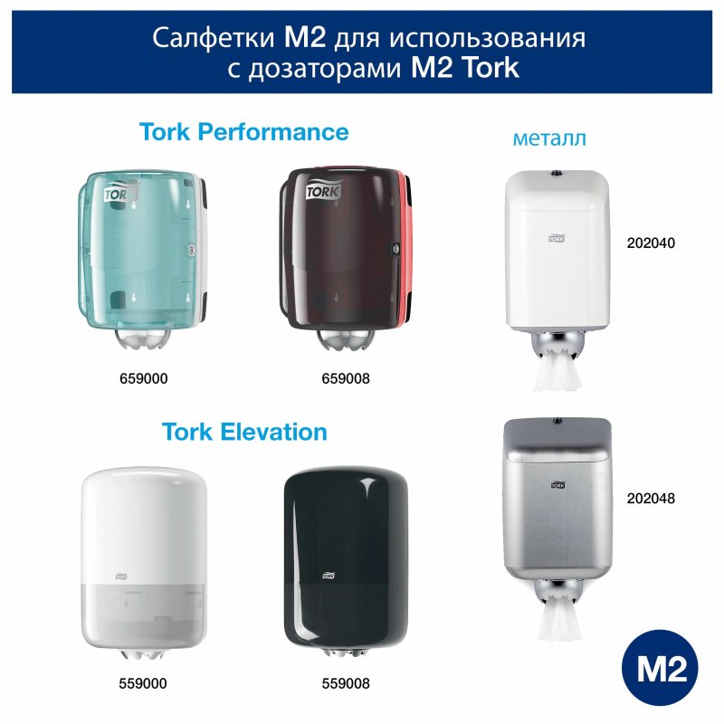 Протирочная бумага в рулонах Tork M2 1-слойная (белая, 6 рулонов по 275 метров)
