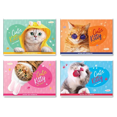 Альбом для рисования 24л., А4, на скрепке BG «Cute Kitty»