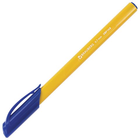 Ручка шариковая масляная BRAUBERG «Extra Glide Orange», СИНЯЯ, трехгранная, узел 0.7 мм, линия письма 0.35 мм