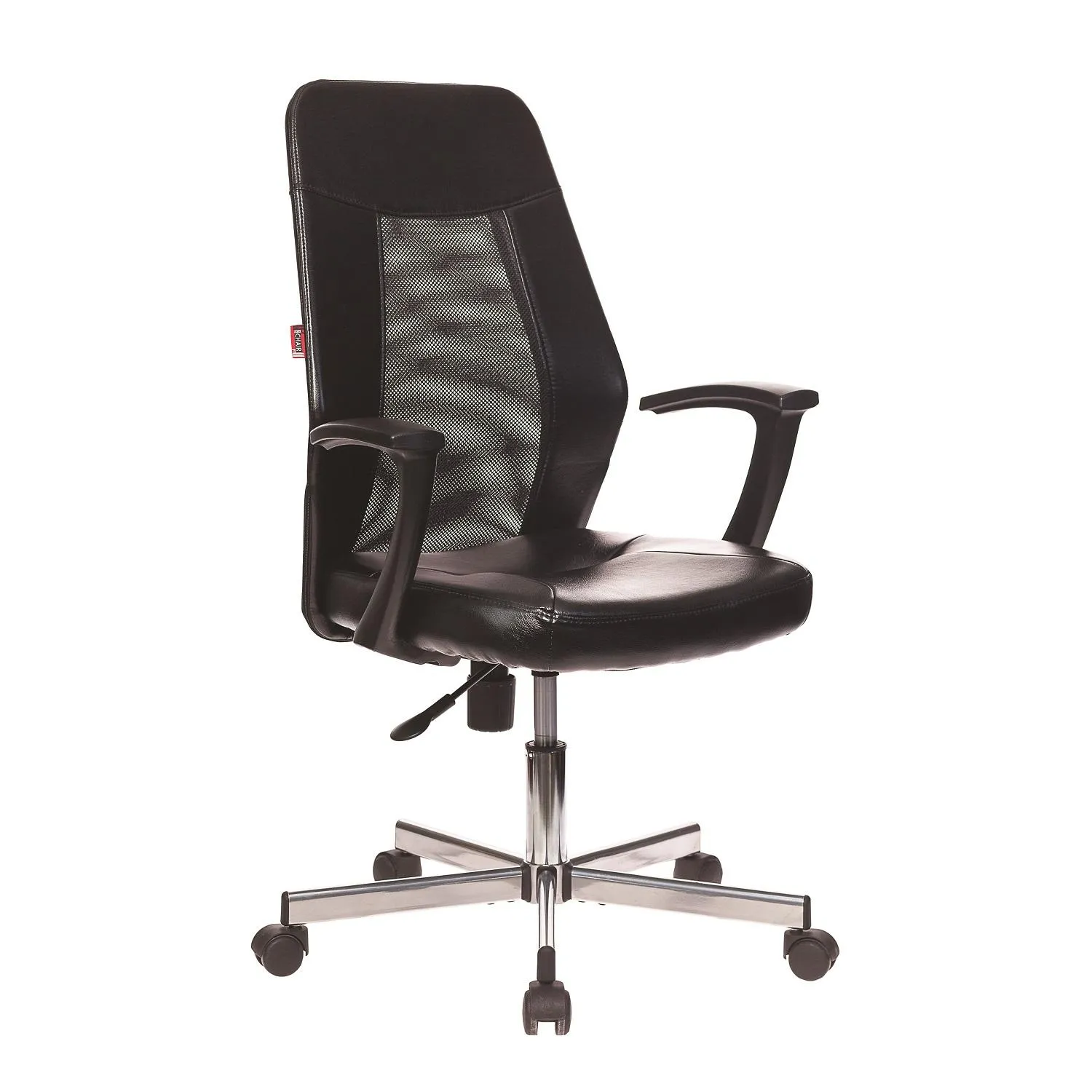 Кресло офисное Easy Chair 225 DSL PTW чёрное (экокожа/сетка, металл)
