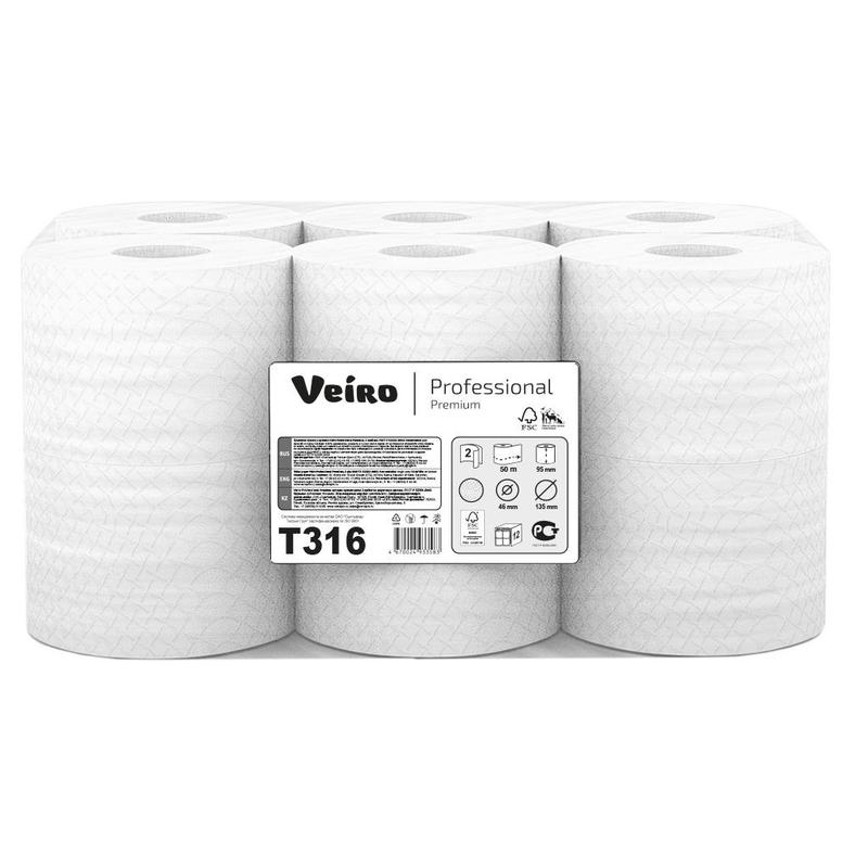 Бумага туалетная в рулонах Veiro Professional Premium 2-слойная 12 ...