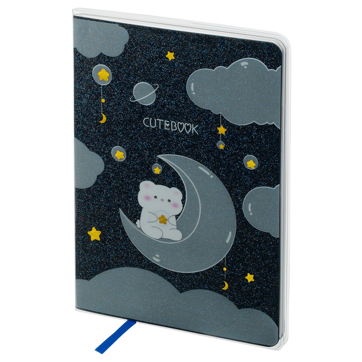 Записная книжка А5 80л., ЛАЙТ, кожзам, MESHU «Cutestar», съемная пластиковая обложка с дизайном, пантон, белила, блок в линию