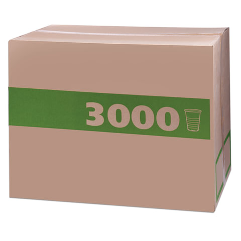 Стакан одноразовый БЮДЖЕТ 200 млКОМПЛЕКТ 3000 шт. (30 упаковок по 100 шт. )прозрачныеПП