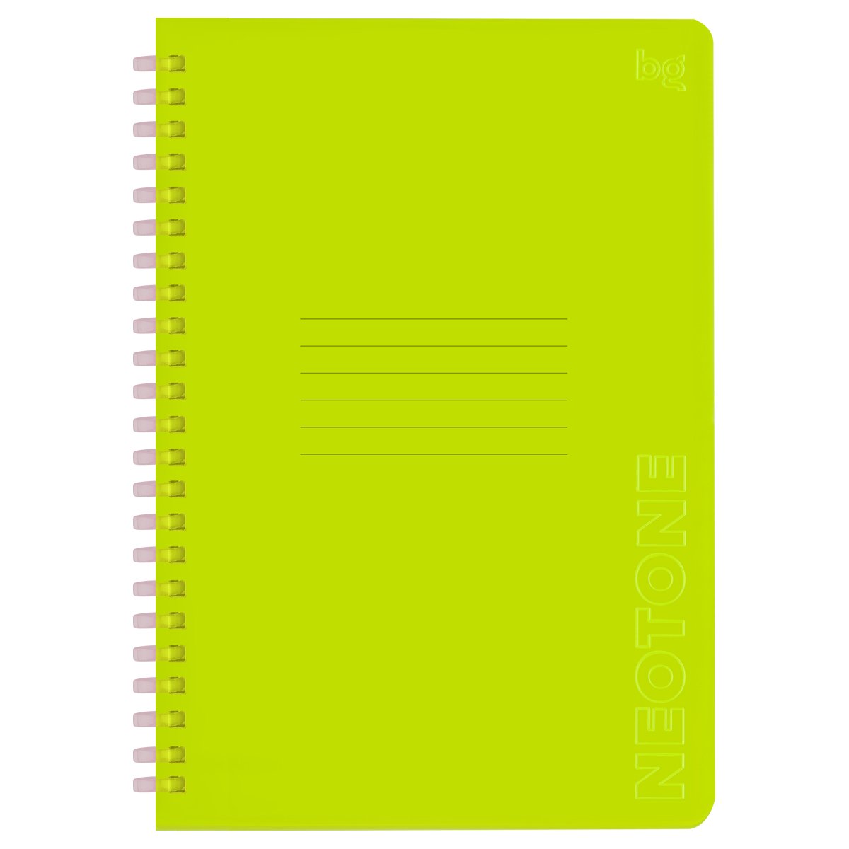 превью Тетрадь 48л., А5, клетка на силиконовом гребне, BG «Neon. Yellow», пластиковая обложка