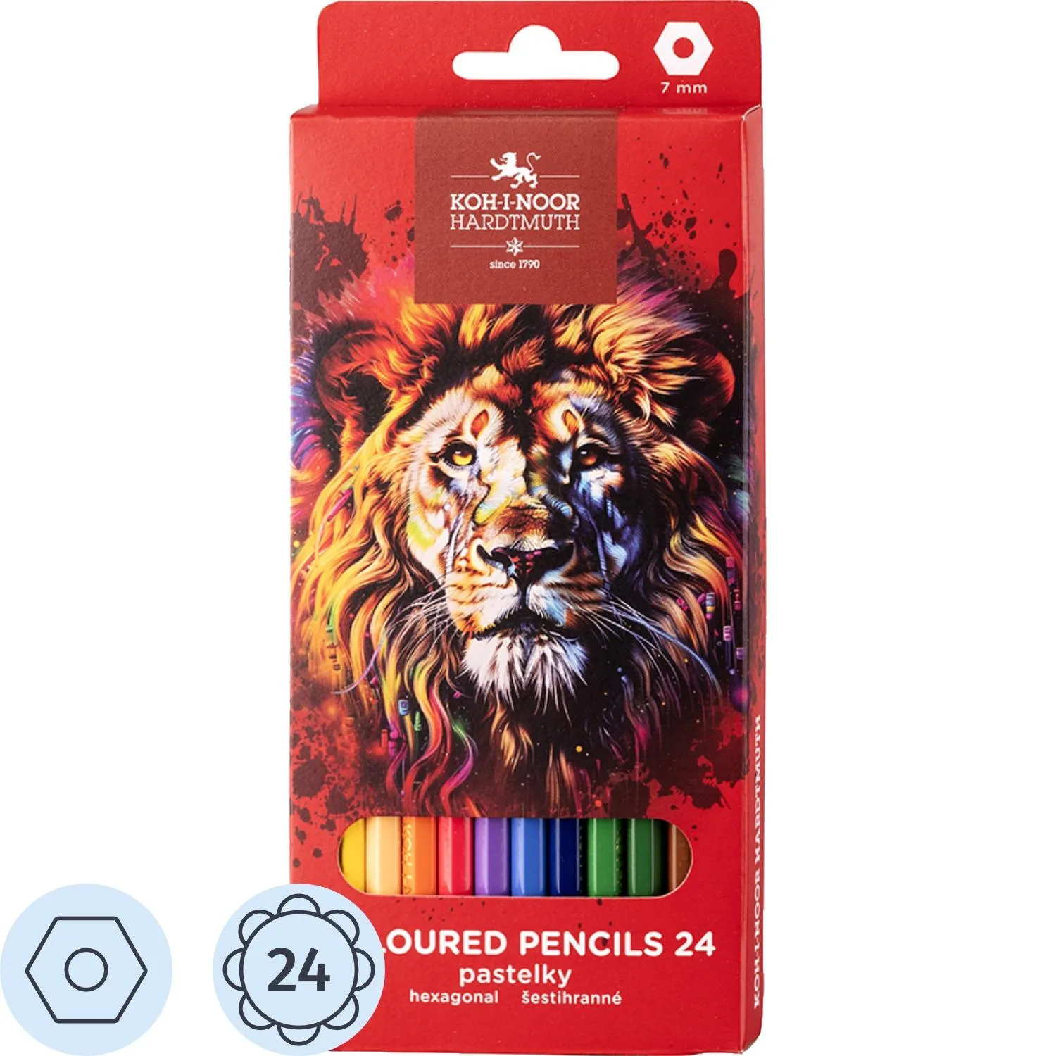 превью Карандаши цветные Koh-i-Noor Red Lion 24 карандаша 24 цвета шестигранные