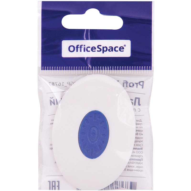 Ластик OfficeSpace «Profi XL», овальный, большой, термопласт. резина, пластик. держатель, 60×50×9мм