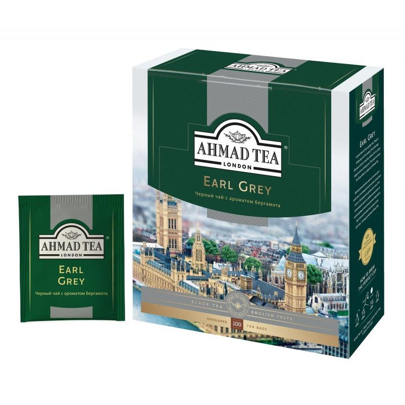 Чай Ahmad Earl grey (черный с бергамотом, 100пак/уп)