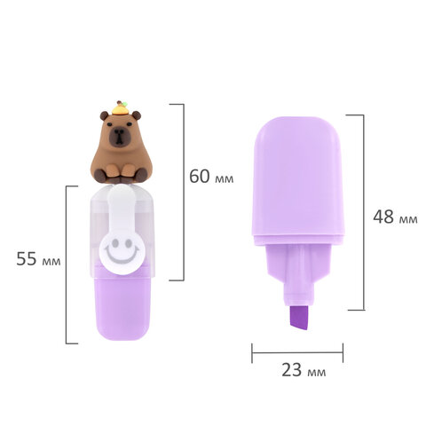 Набор текстовыделителей с топперами 6 ЦВЕТОВ ПАСТЕЛЬ, «КАПИБАРЫ», линия 1-4 мм, FUNSTER (ФАНСТЕР)