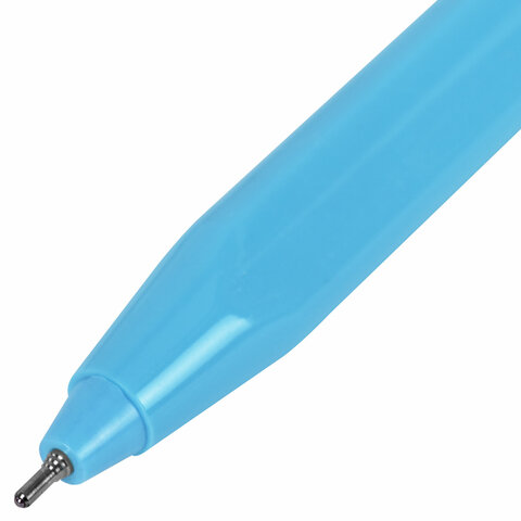 Ручка шариковая BRAUBERG TRIOS BLUE, СИНЯЯ, трехгранная, корпус голубой, игольчатый узел 0.7 мм, линия 0.5 мм