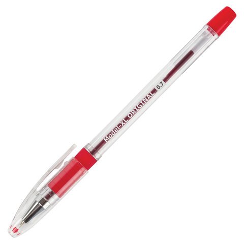 Ручка шариковая масляная с грипом BRAUBERG «Model-XL» ORIGINAL, КРАСНАЯ, узел 0.7 мм, линия письма 0.35 мм, 143244