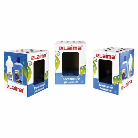 Дисплей для швабр напольный LAIMA, 50×37х37 см, 16 отверстий, картон