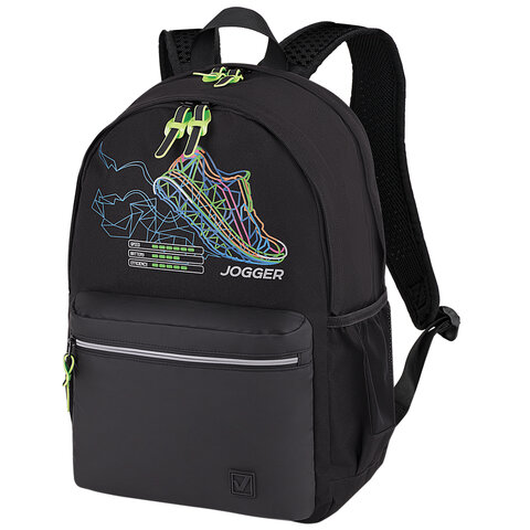 превью Рюкзак BRAUBERG FASHION CITY универсальный, «Virtual sneaker», черный, 46×31х15 см