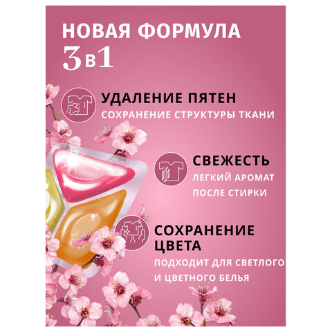 Капсулы для стирки белья 12 шт., BIMAX «Цветы Сакуры», пластиковая коробка