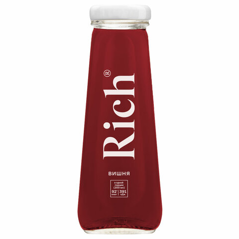 превью Нектар RICH 0.2 л, вишня, подходит для детского питания, стеклянная бутылка