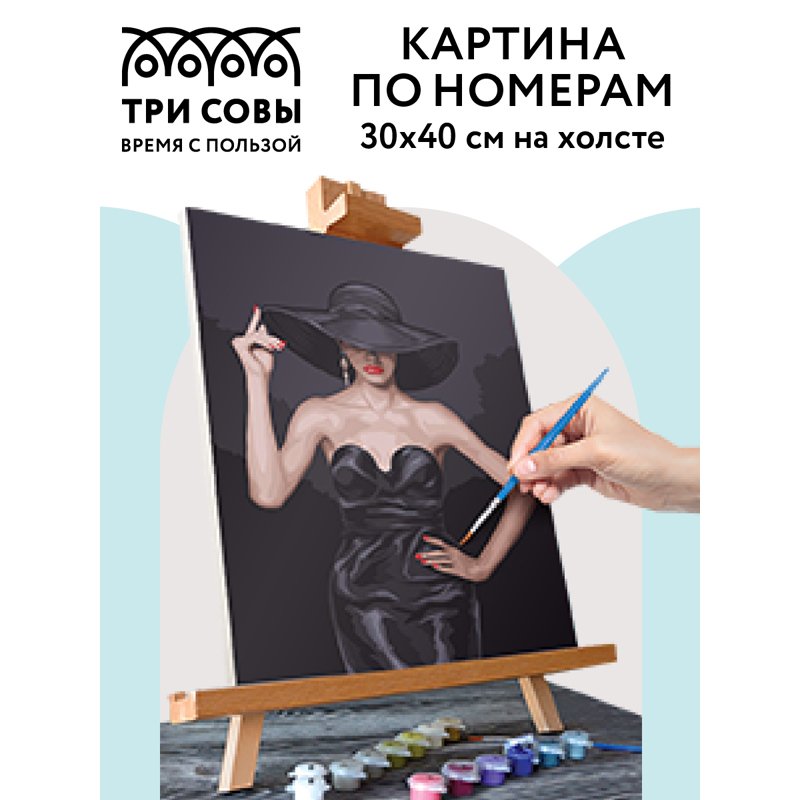 Картина по номерам на холсте ТРИ СОВЫ «Высокая мода», 30×40, с акриловыми красками и кистями