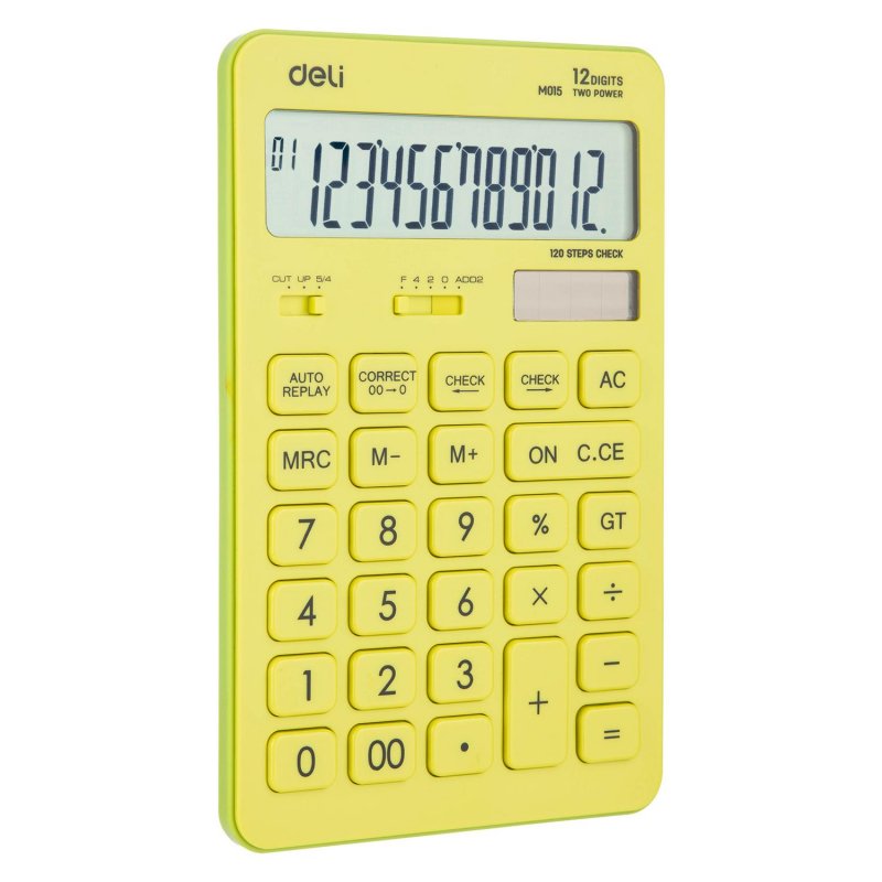 Калькулятор настольный компактный Deli EM01551 Touch 12-разрядный желтый