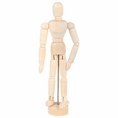 Манекен человека художественный, высота 16 см, натуральное дерево, BRAUBERG ART CLASSIC