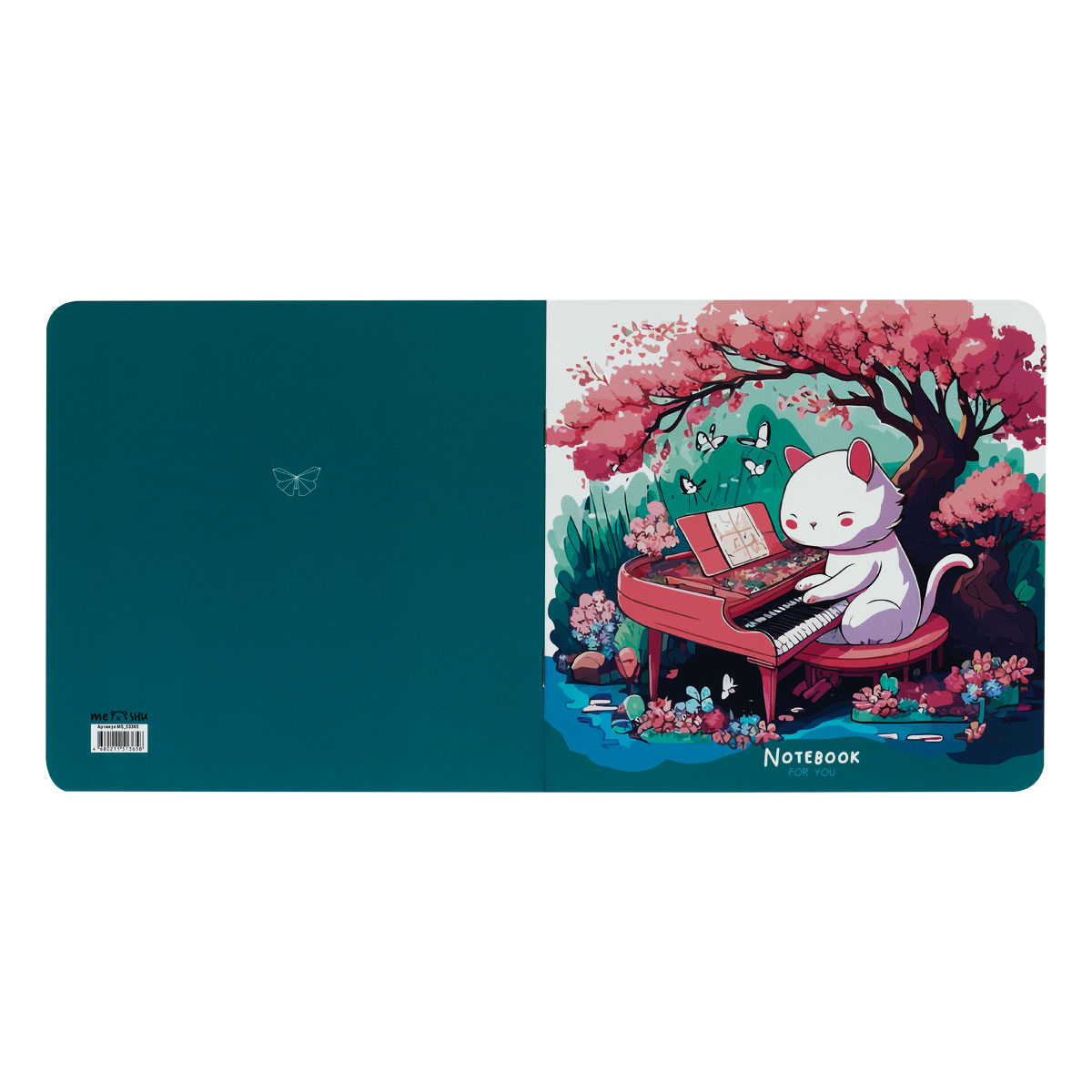 Записная книжка 170×170 мм 40л. на скрепке MESHU «Cat`s symphonie», soft-touch ламинация, блок без линовки, 80г/м2