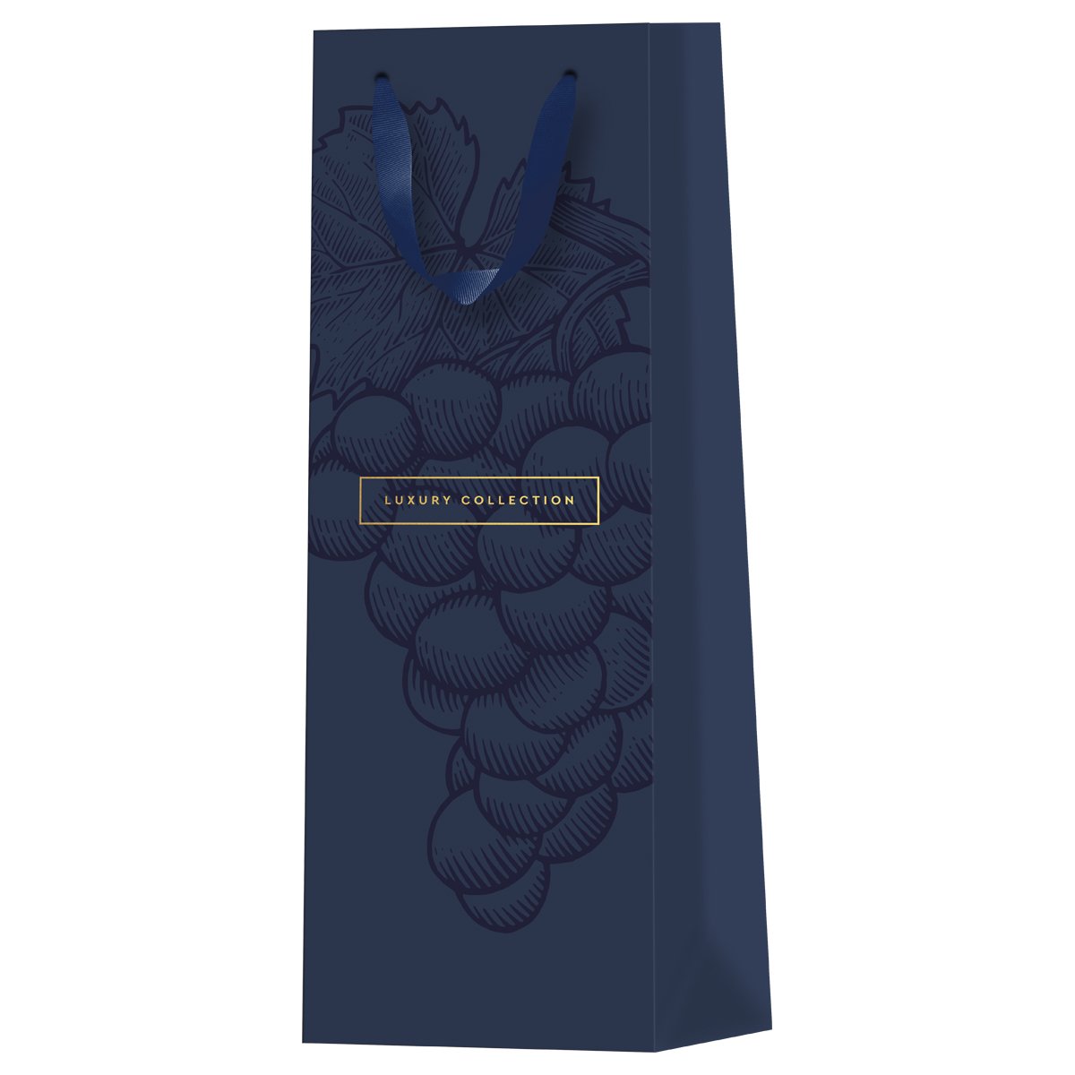 превью Пакет подарочный 12×36×8.5см MESHU «Grape», матовое ламинирование, отд. фольгой, под бутылку