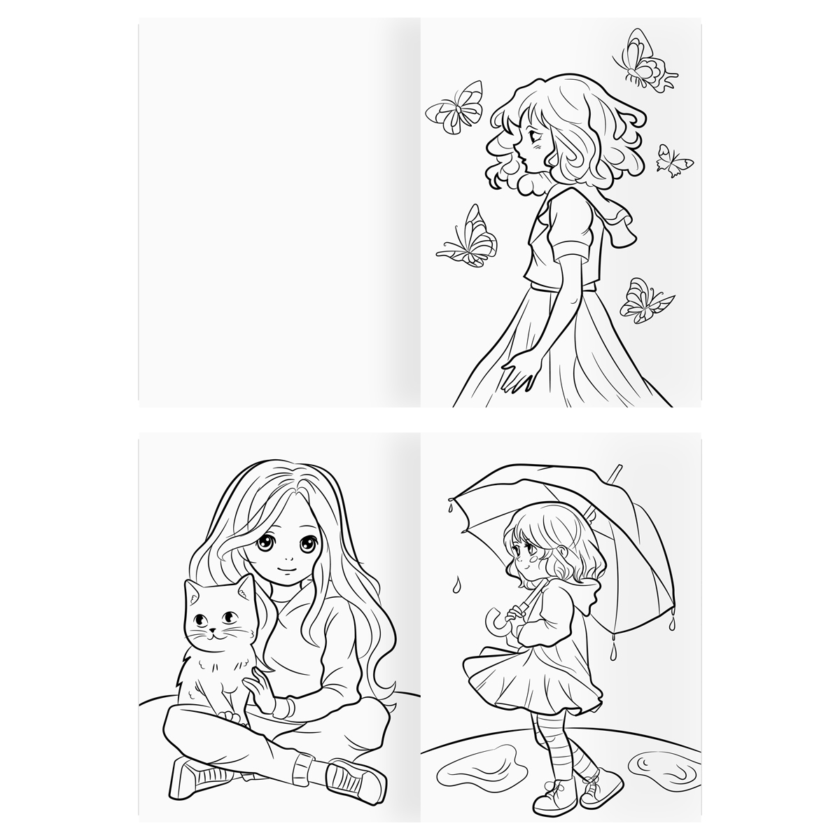Раскраска А4, 16 стр., ТРИ СОВЫ «В стиле kawaii»