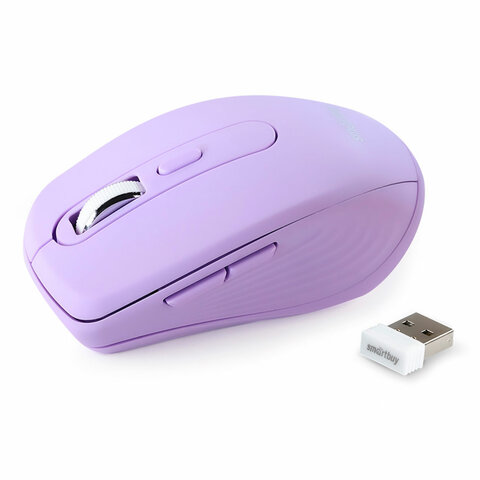 Мышь беспроводная бесшумная SMARTBUY 611AG-V, USB, 4 кнопки + 1 колесо, оптическая, лиловая, 02033