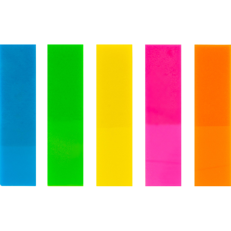 Клейкие закладки пласт. Выбор есть неон 45×12мм 5цв по 25л