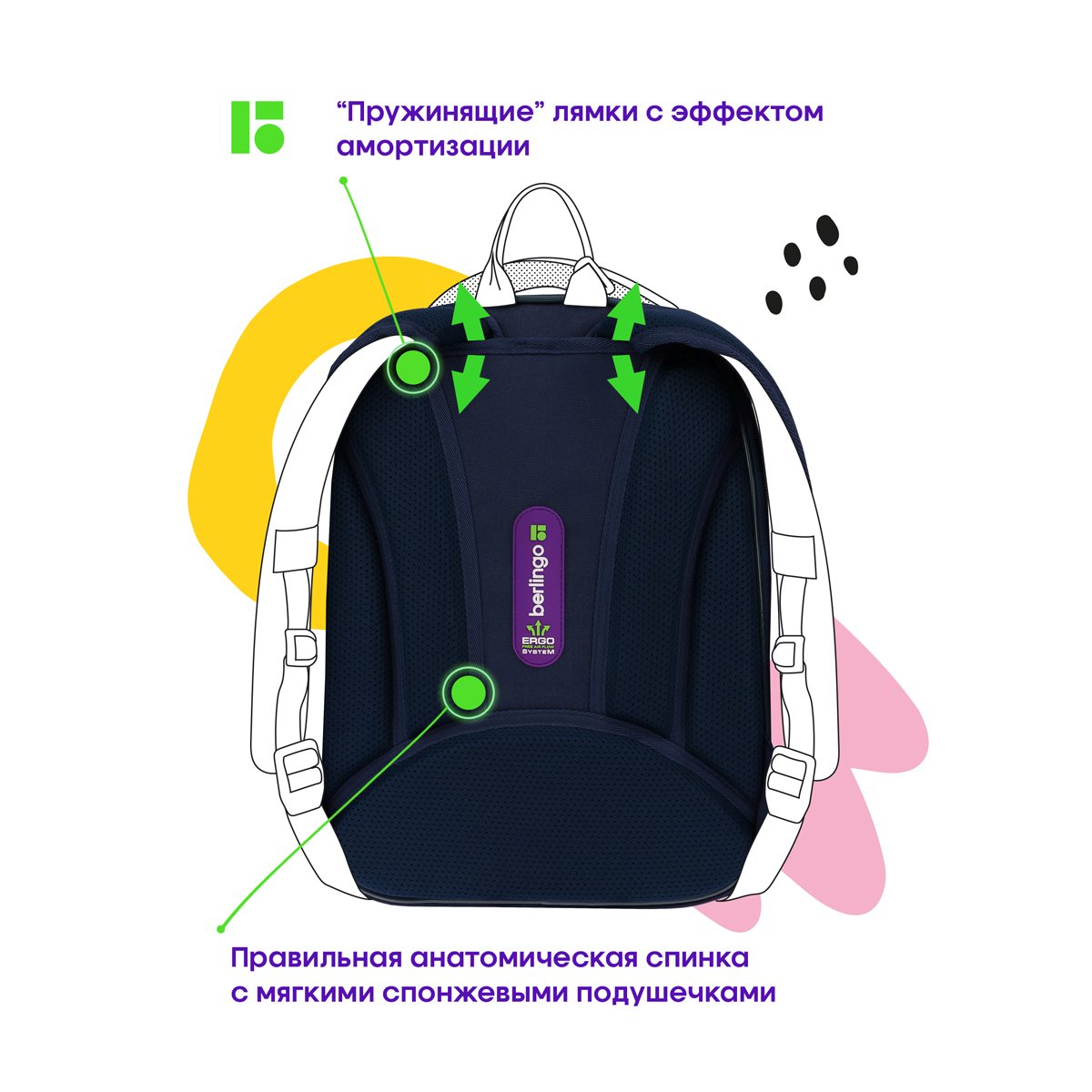 Ранец Berlingo Expert Mini «Dragonfly» 36×27×14см, 2 отделения, 2 кармана, анатомическая спинка, мешок для обуви