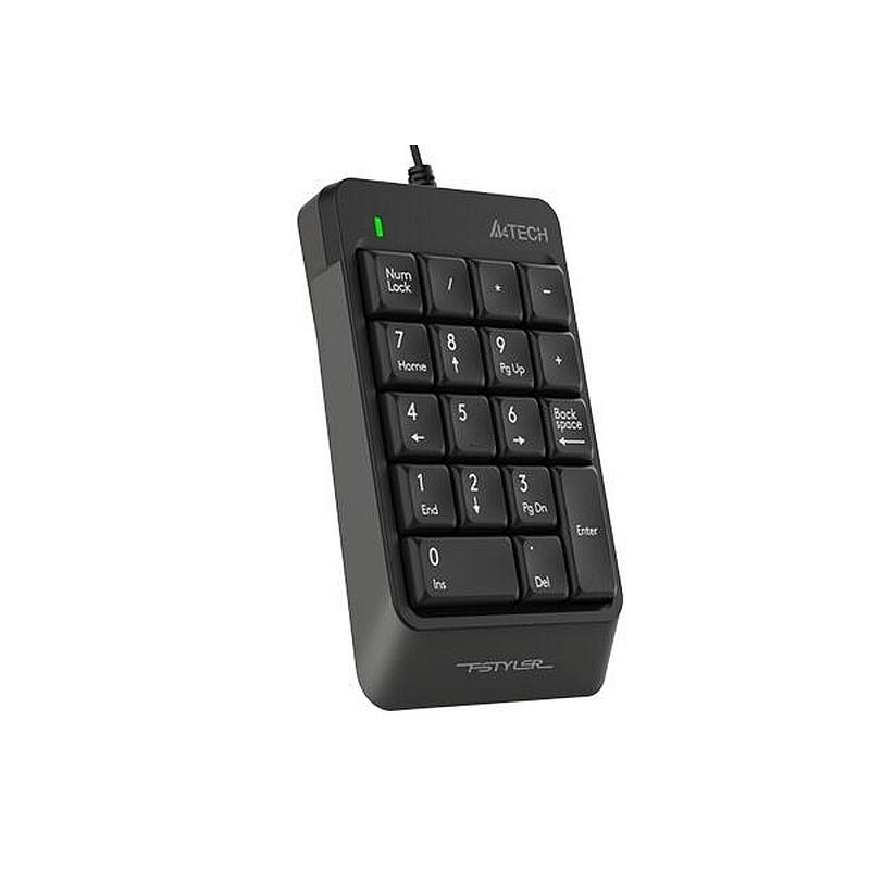 превью Клавиатура (Числовой блок) A4Tech Fstyler FK13 серый USB slim для ноутбука