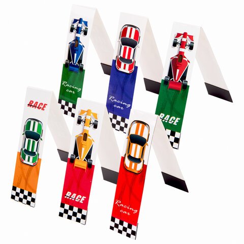 Закладки для книг с магнитом RACE CARSнабор 6 шт. блестки25×196 ммЮНЛАНДИЯ113446