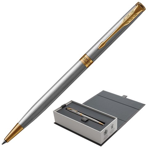 превью Ручка шариковая Parker Sonnet slim цвет чернил черный цвет корпуса серебристый (артикул производителя 1931508)
