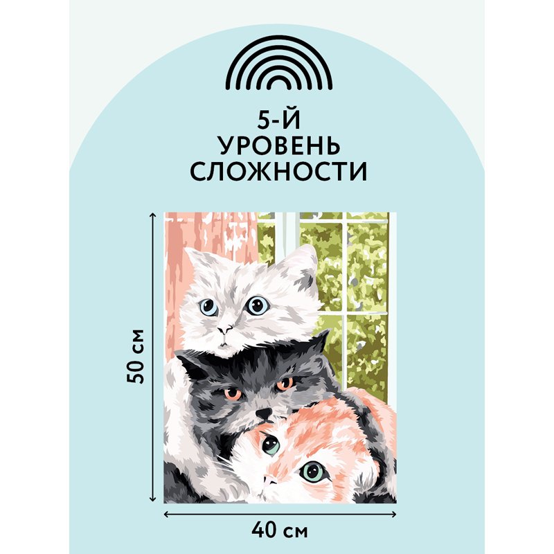 Картина по номерам на холсте ТРИ СОВЫ «Друзья», 40×50, с акриловыми красками и кистями