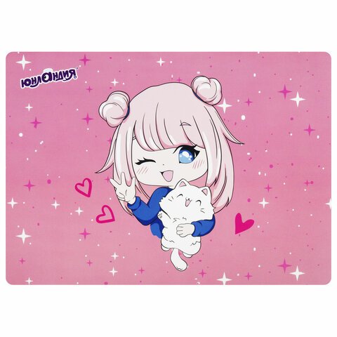 превью Настольное покрытие ЮНЛАНДИЯ, А4+, пластик, 33×23 см, «Anime pals»