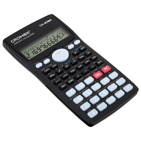 Калькулятор инженерный CROMEX (КРОМЕКС) CX-401BK (155×80 мм), 401 функция, 10+2 разрядов, черный, 273833