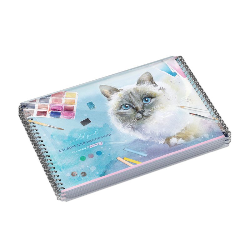 Альбом для рисования 24л., А4, на гребне ArtSpace «Животные. Lowely pets», эконом