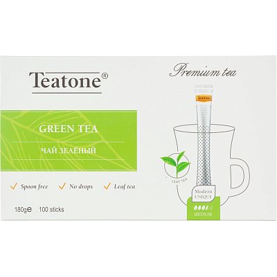 Чай зеленый TEATONE в металл. стике, 100 шт/уп. 1241