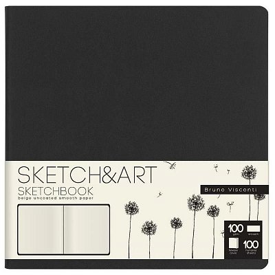 Скетчбук Bruno Visconti Sketch&Artoriginal 145×145 100 листов (черный)