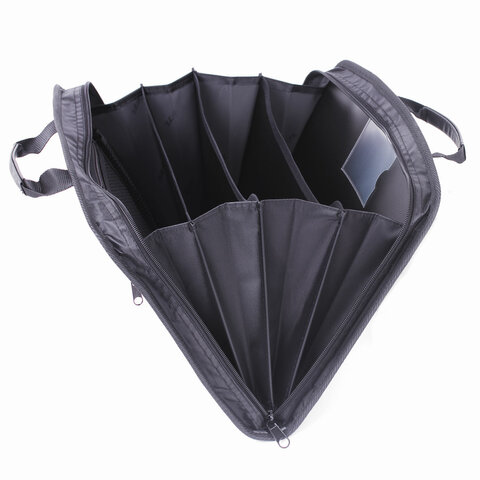 Портфель-сумка пластиковый BRAUBERG А4+ (375×305×60 мм), 4 отделения, 2 кармана, серый, 228685