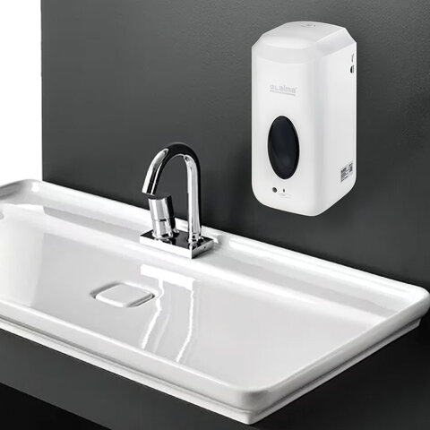 Диспенсер для жидкого мыла LAIMA CLASSIC, НАЛИВНОЙ, СЕНСОРНЫЙ, 1 л, с блоком питания, белый