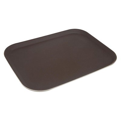 Поднос прорезин. прямоуг.14''х18''(455×355) корич., кт06