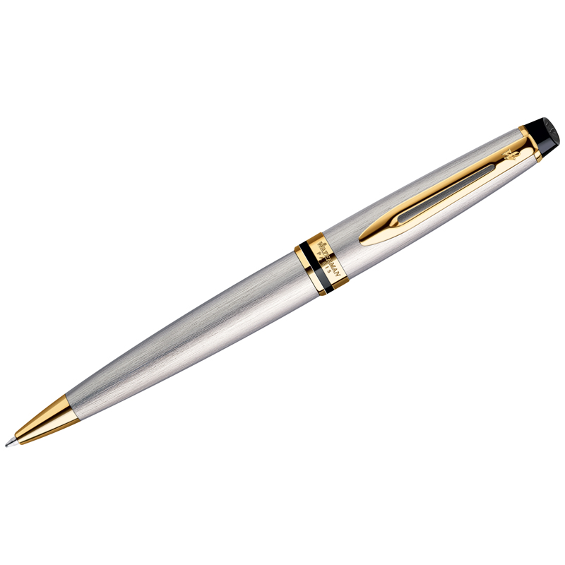 превью Ручка шариковая Waterman «Expert Stainless Steel GT» синяя, 1.0мм, подарочная упаковка