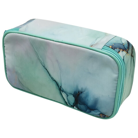 превью Пенал-органайзер BRAUBERG, 1 отделение, полиэстер, 22×11.5×6 см, «Mint marble»