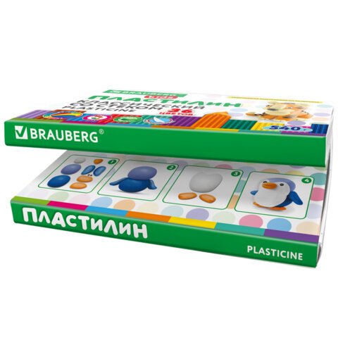 Пластилин классический BRAUBERG KIDS, 36 цветов, 540 г, стек, ВЫСШЕЕ КАЧЕСТВО